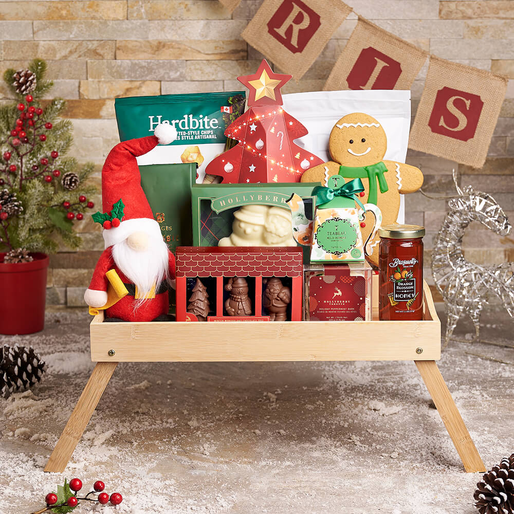Holiday Santa Plush Gift Basket – how the gift is presented