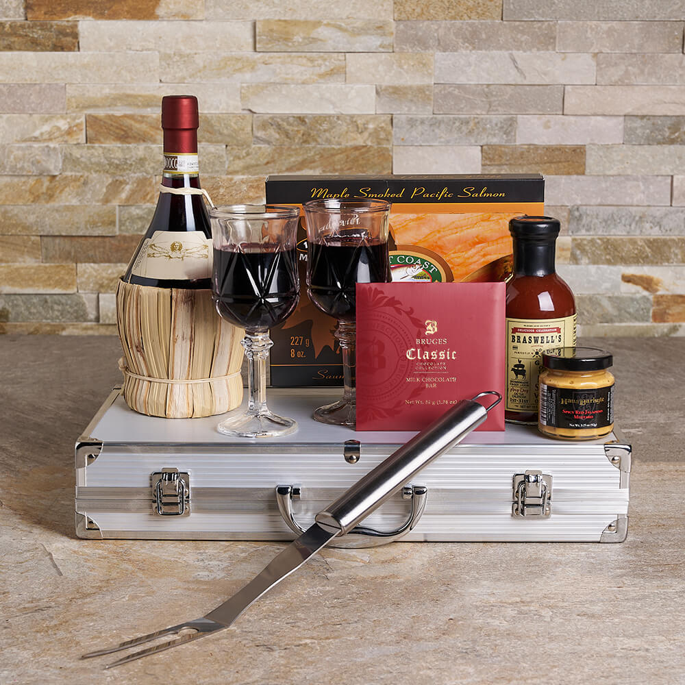 Wine with Salami and Salmon – how the gift is presented