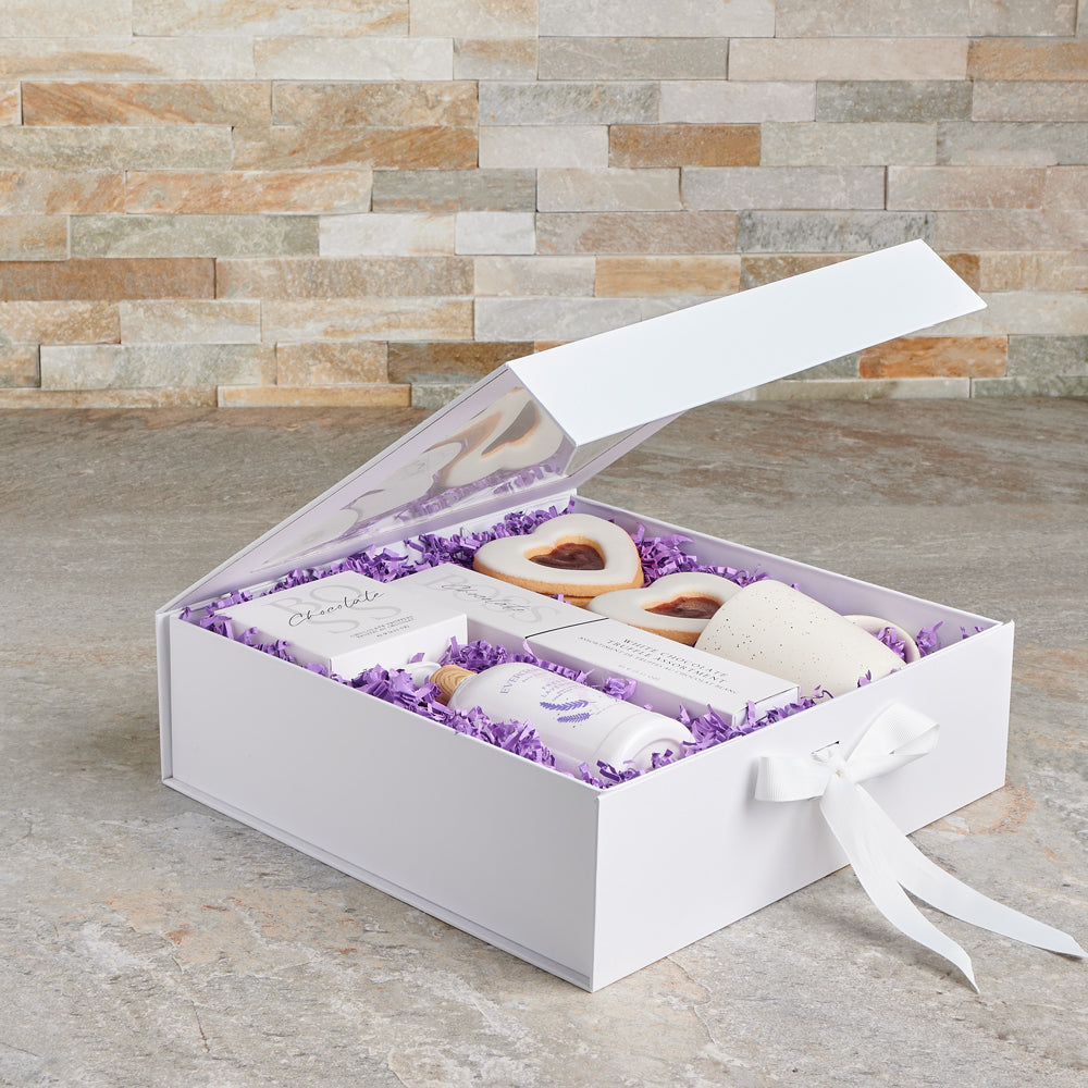 Subtle Serenity & Sweet Bites Gift Set, gourmet gift, spa gift, chocolate gift, mother's day, mother's day gift