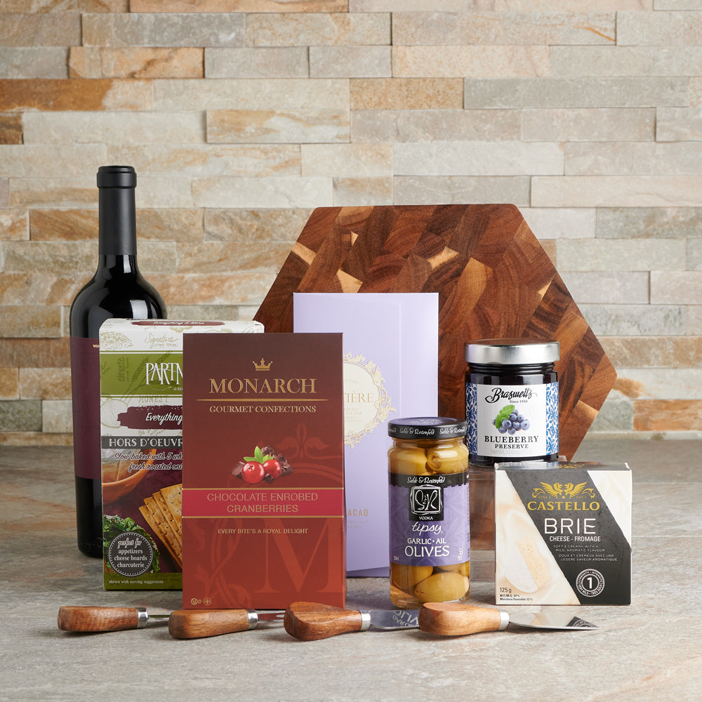 Wine Gift Set with Castello Brie, USA – how the gift is presented