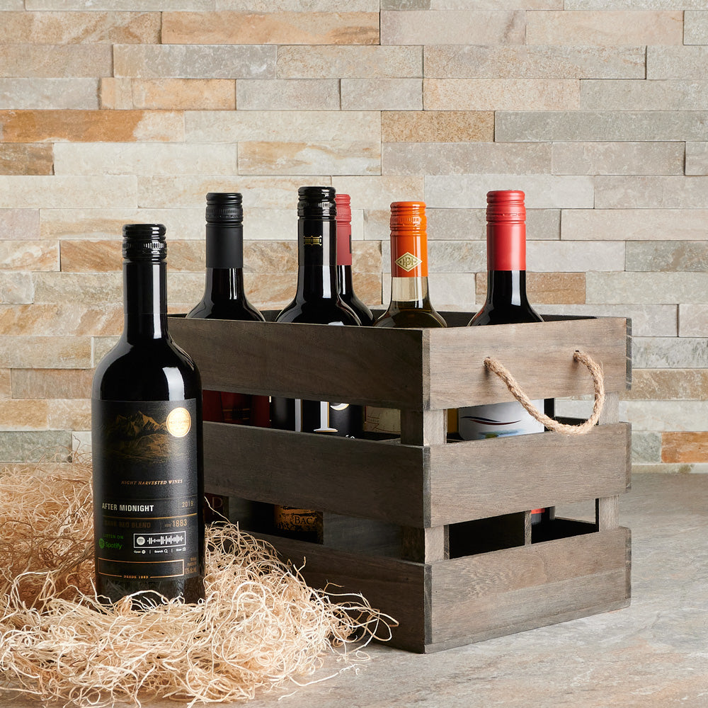 Rustic Wooden Crate Wine Gift Set – how the gift is presented