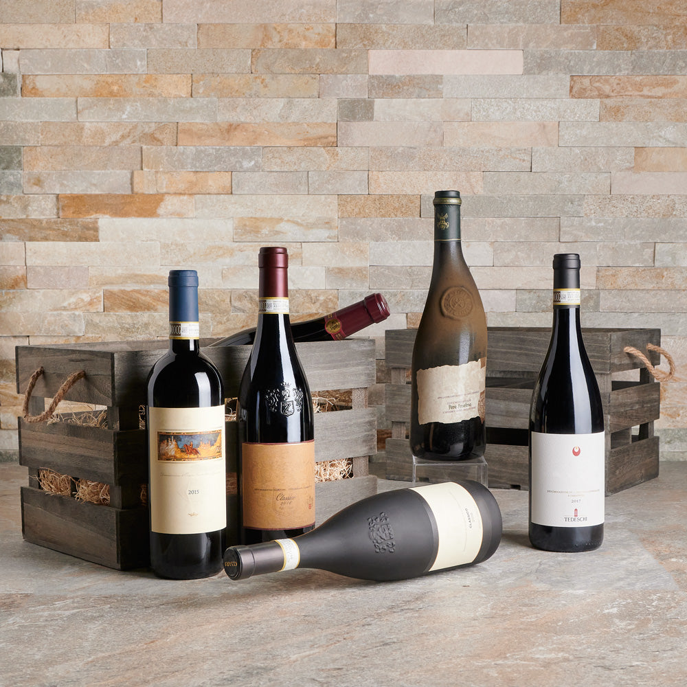 Wine Crate with Six Vintage Bottles – how the gift is presented