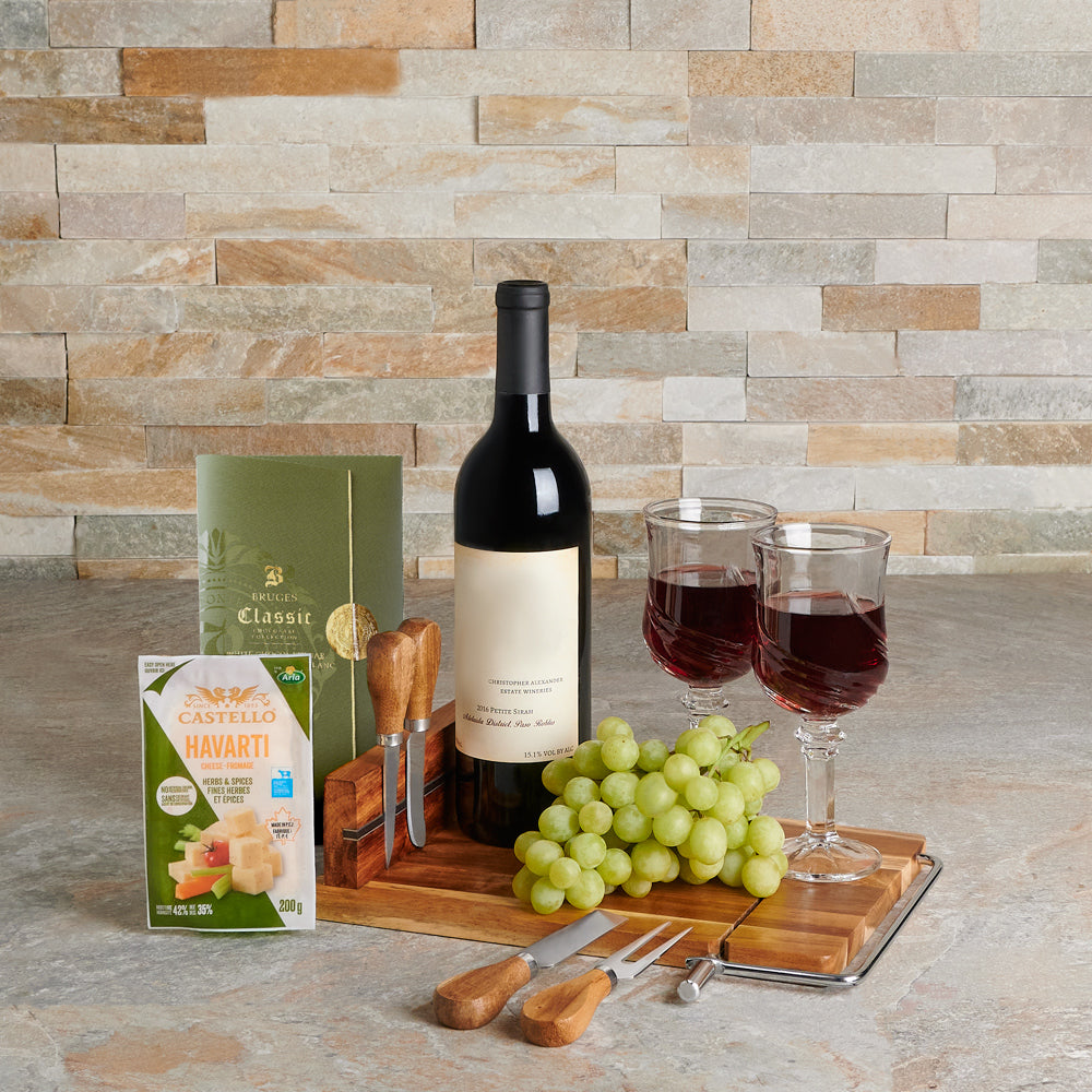 Herb Spice Havarti with Kosher Wine – how the gift is presented