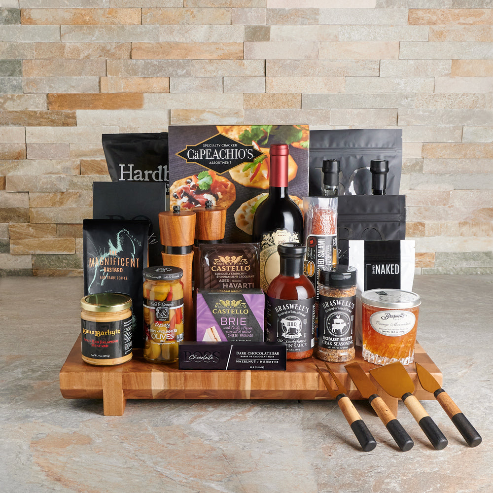 Wine with Specialty Cheese Basket – how the gift is presented
