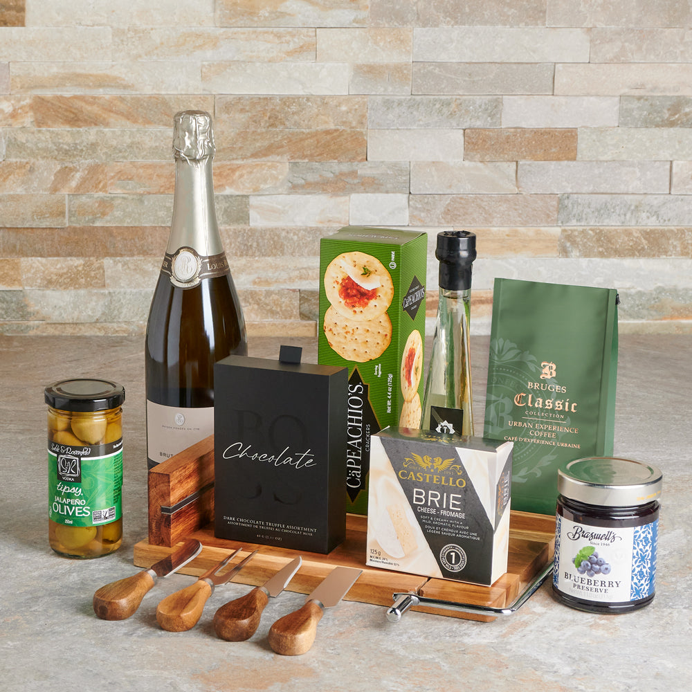 Champagne & Cheeseboard Gift Set, gourmet gift, gourmet, champagne gift, champagne, sparkling wine gift, sparkling wine, cheeseboard gift, cheeseboard, cheese gift, cheese