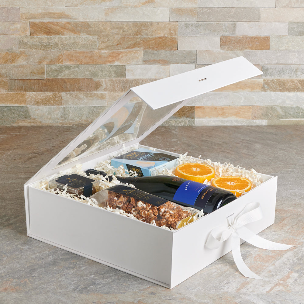 Box of Sweet Nothings & Champagne, gourmet gift, gourmet, sparkling wine gift, sparkling wine, champagne gift, champagne, chocolate gift, chocolate