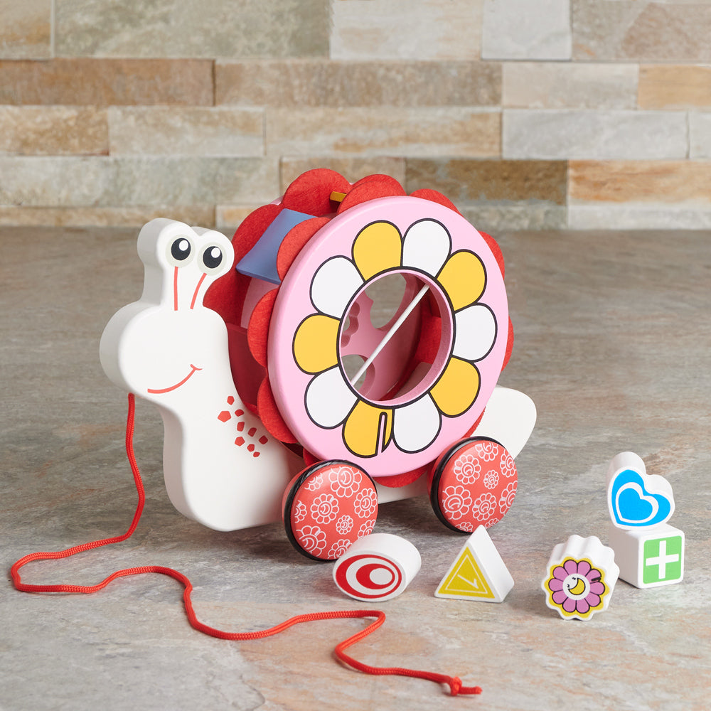 Birbaby Pull Along Snail Toy, baby gift, baby, baby toy gift, wooden toy, wooden toy gift