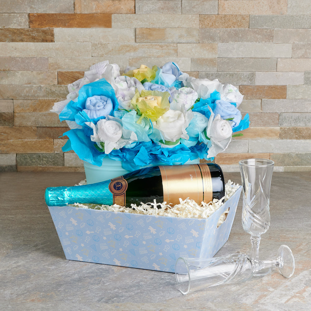 Sparkling Wine Baby Arrangement – how the gift is presented
