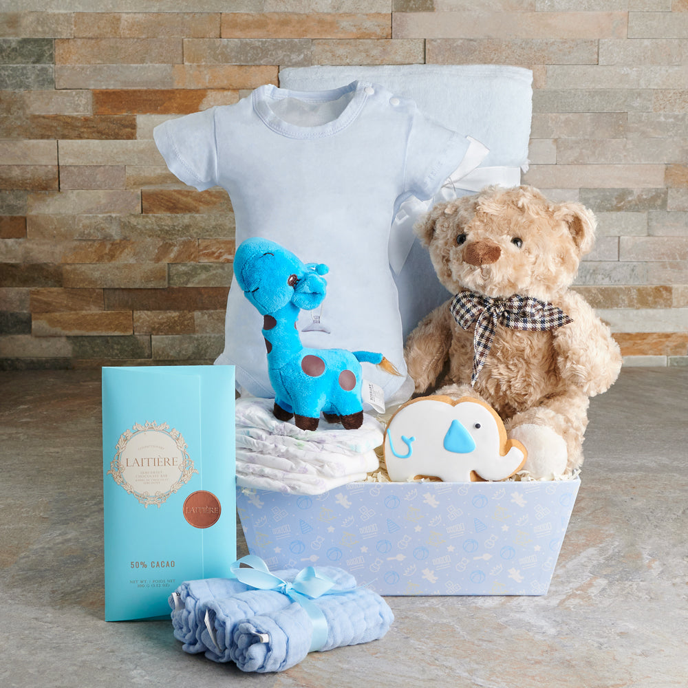 Baby Boy Plush Toy Gift Tray – how the gift is presented
