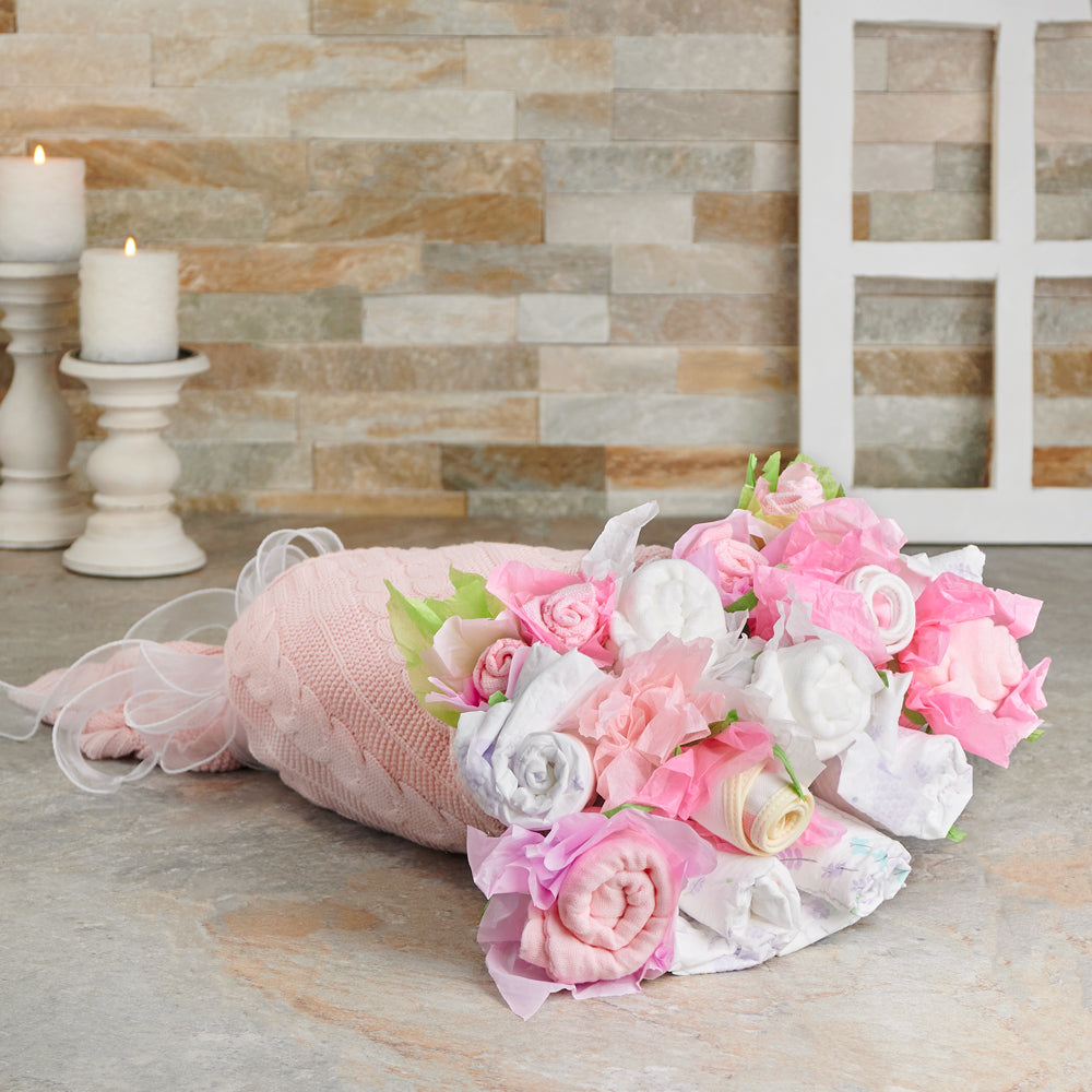 Baby Essentials Gift Bouquet – how the gift is presented