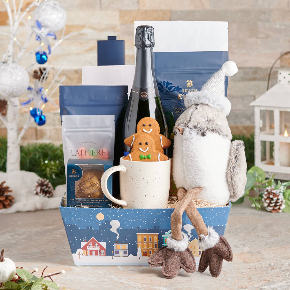 Champagne & Father Christmas Gift Set, christmas gift, christmas, holiday gift, holiday, gourmet gift, gourmet, hot chocolate gift, hot chocolate, champagne gift, champagne, sparkling wine gift, sparkling wine
