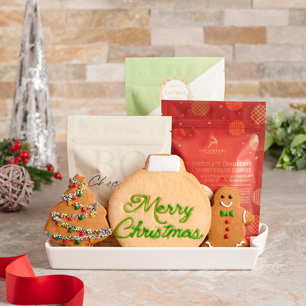 Christmas Shortbread Cookie Basket – how the gift is presented