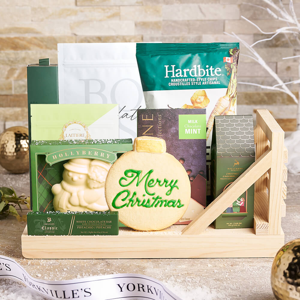 Christmas Tea & Cookies Gift Set, christmas gift, christmas, holiday gift, holiday, gourmet gift, gourmet, chocolate gift, chocolate