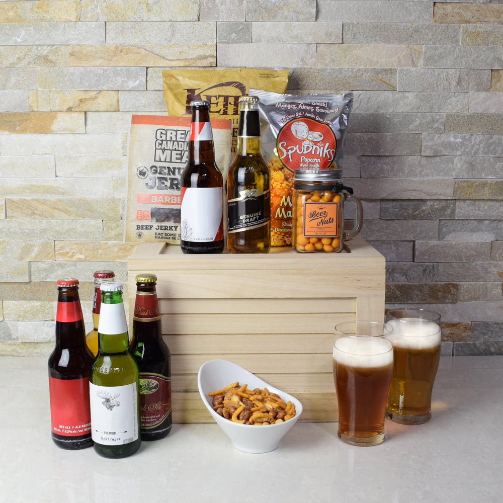 Beer Crate with Sweet Heat Jerky – how the gift is presented