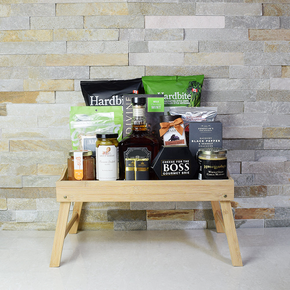 Sweet & Salty Gift Tray with Liquor, gift baskets, gourmet gifts, gifts, liquor
