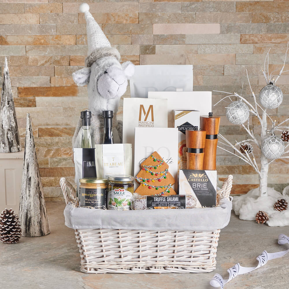 White Willow Basket Holiday Gourmet Selection – how the gift is presented