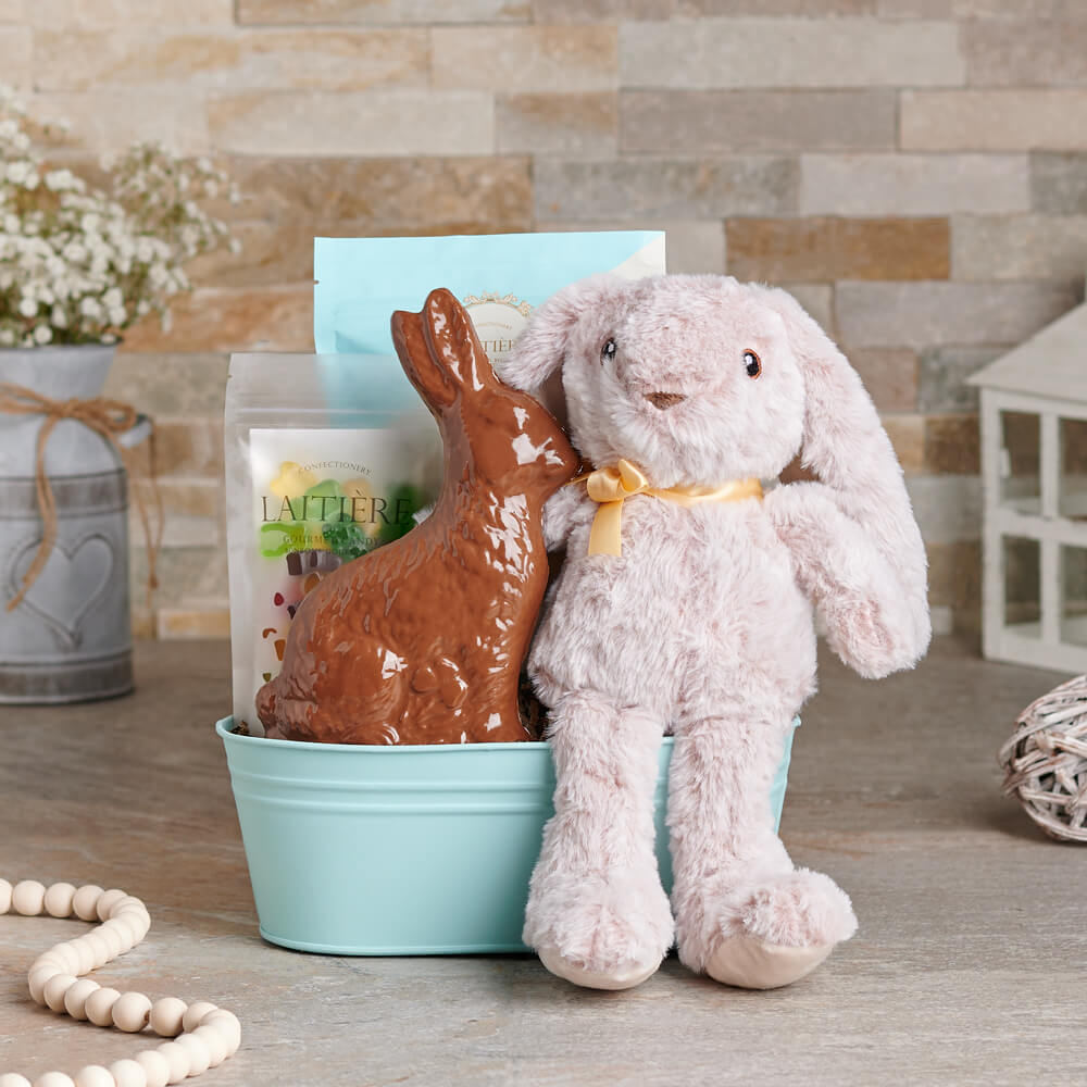 Plush Easter Bunny Chocolate Gift – how the gift is presented