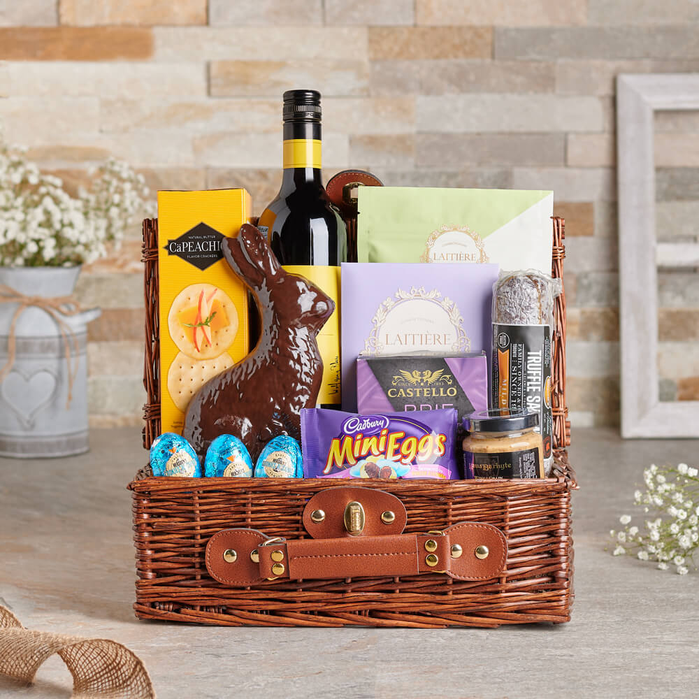 Wine and Treats Easter Basket – how the gift is presented