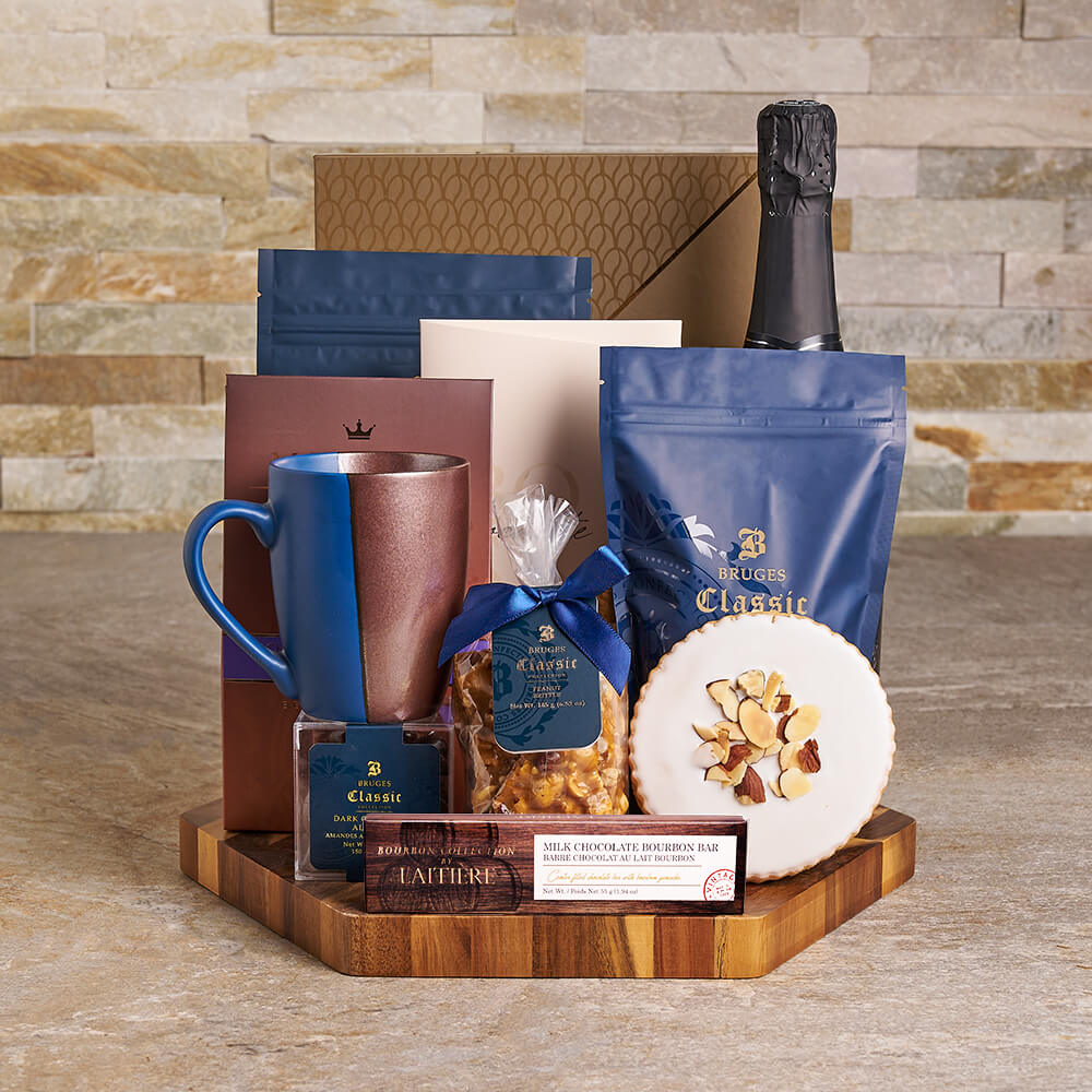 Sparkling Wine and Acacia Gift Set – how the gift is presented