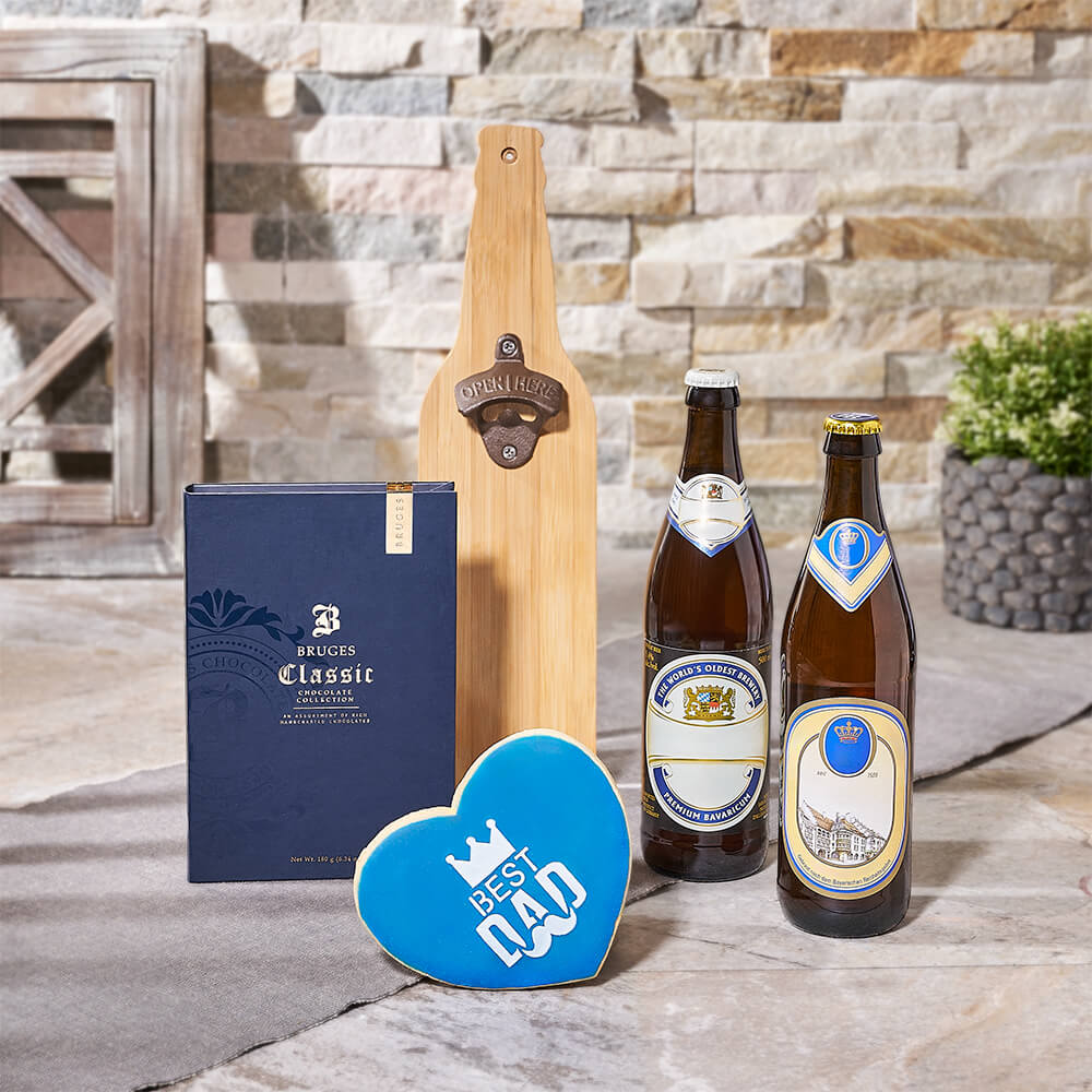 Dad Sugar Cookie Beer Gift Basket – how the gift is presented