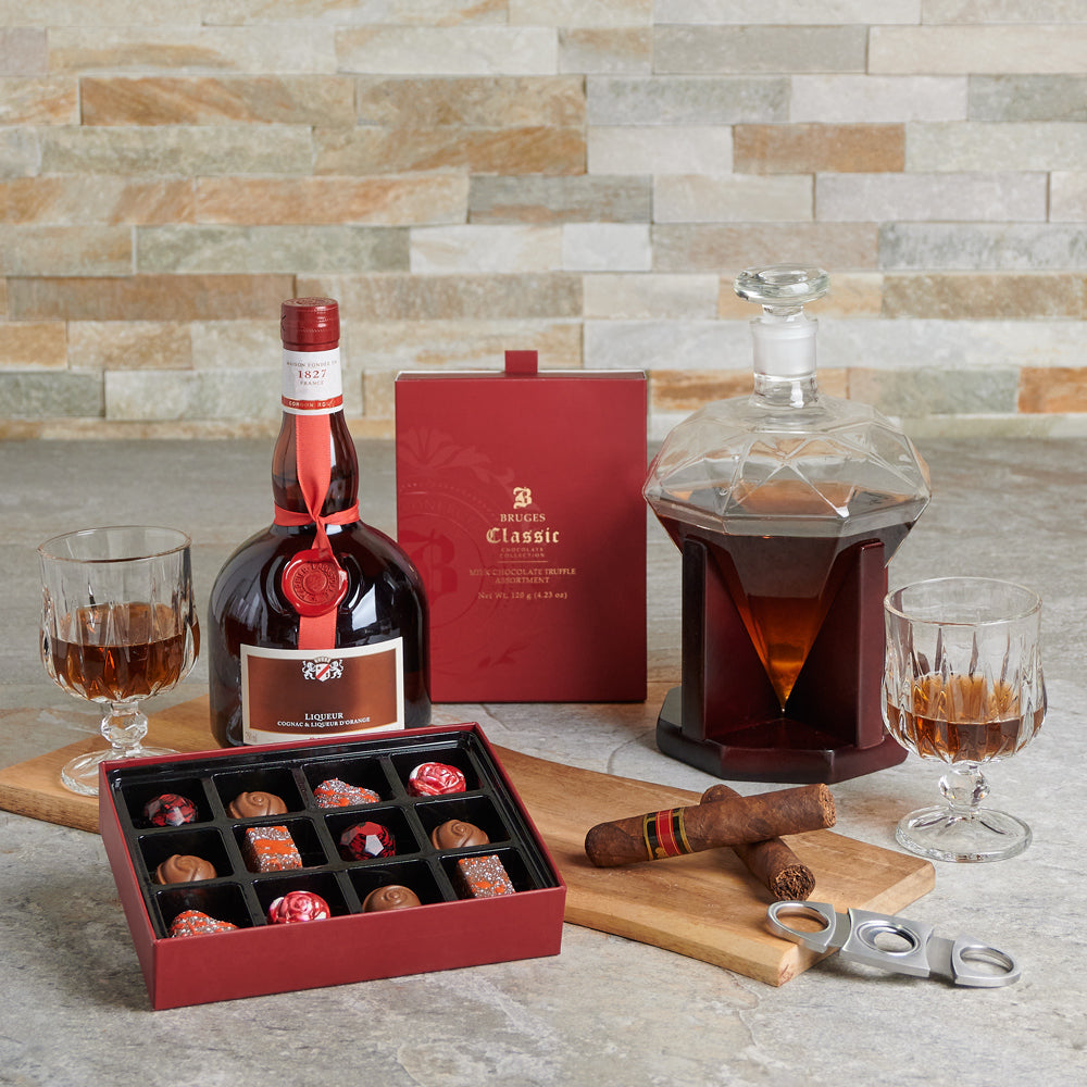 Liquor Decanter and Truffle Gift – how the gift is presented