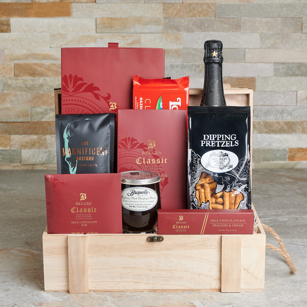 Valentine's Day Sparkling Wine Gift Box, USA – how the gift is presented