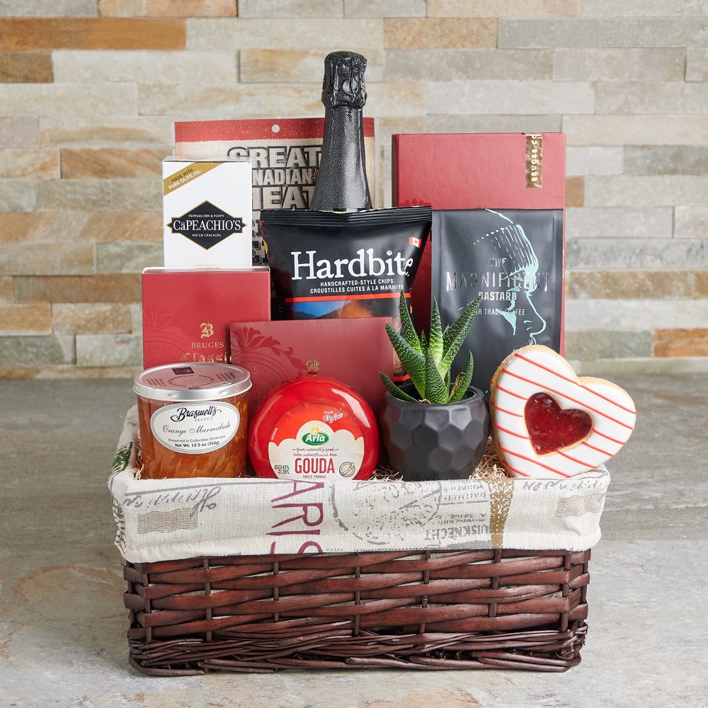 Sparkling Wine with Gourmet Treats, USA – how the gift is presented