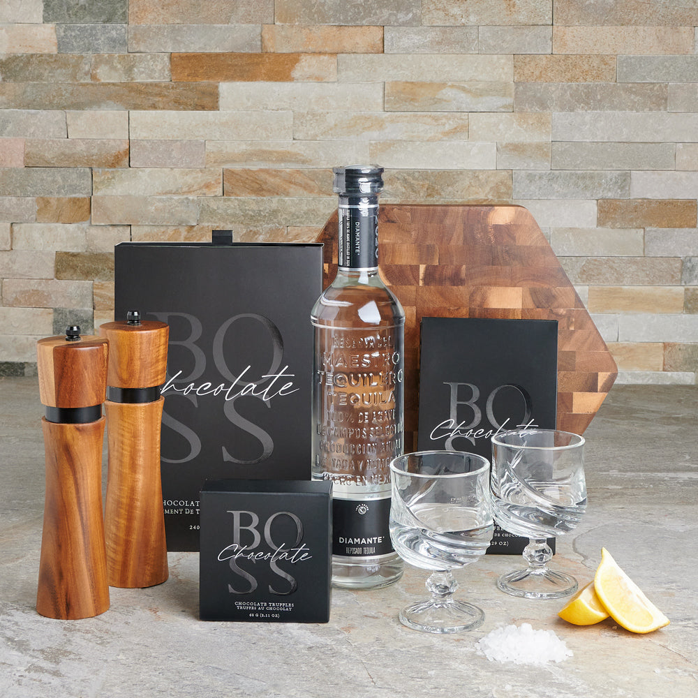 Assorted Chocolate Truffles and Liquor Gift – how the gift is presented