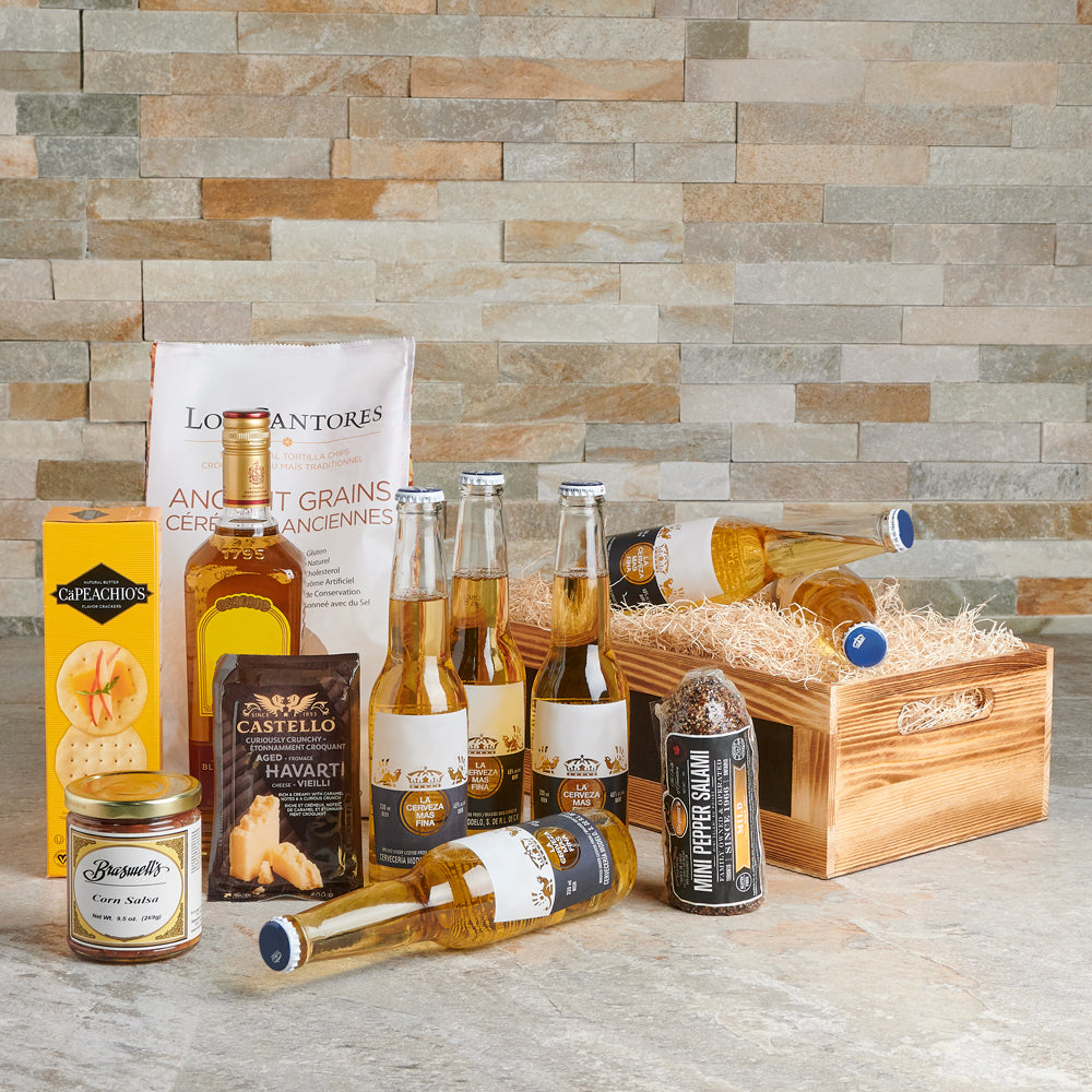 Mexican Feast Liquor Basket – how the gift is presented
