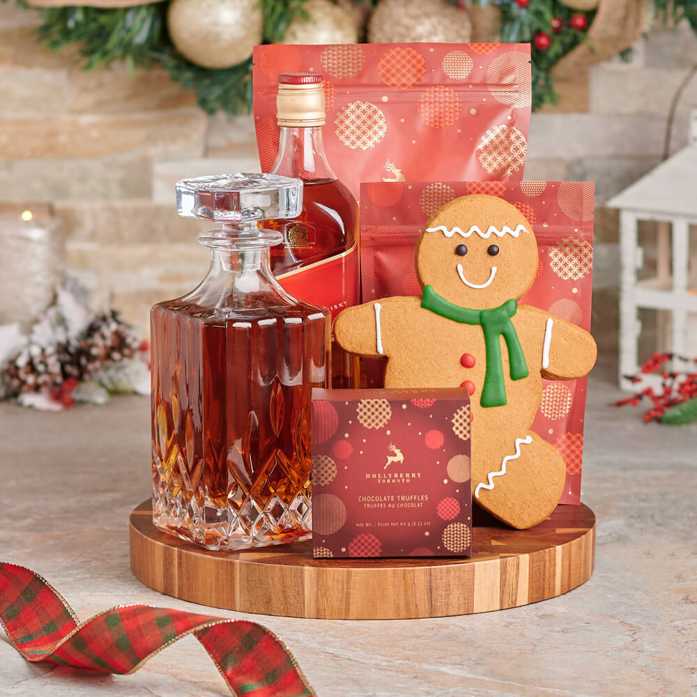 Whiskey Chocolate Truffle Basket – how the gift is presented