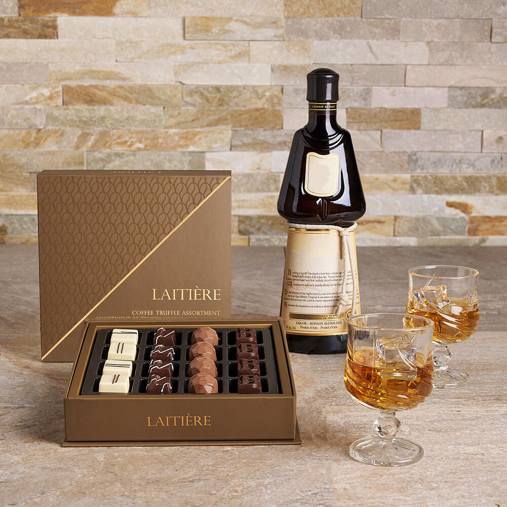 Liquor and Coffee Ganache Gift Set – how the gift is presented