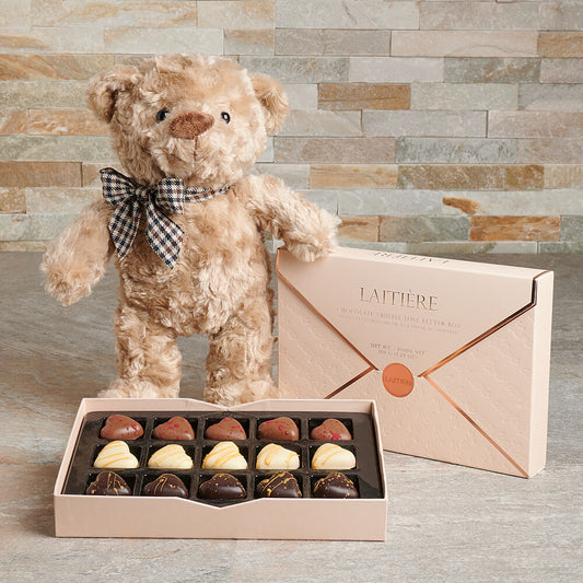 Great Chocolate & Bear Gift Set, chocolate gift, chocolate, gourmet gift, gourmet, teddy bear gift, teddy bear