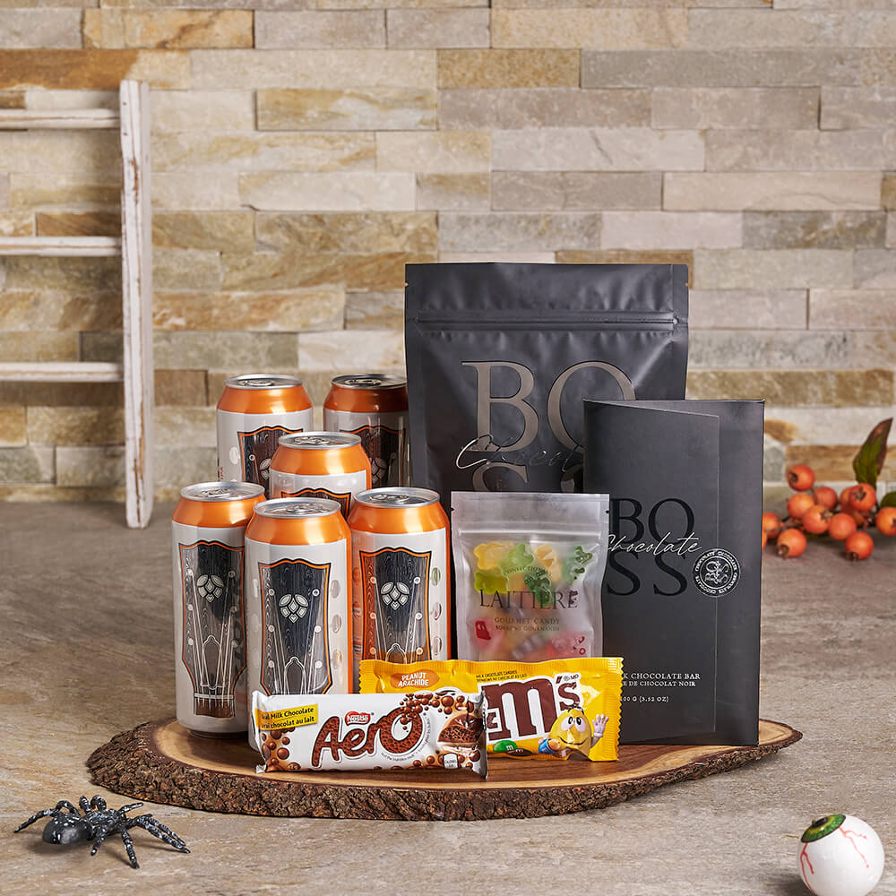Halloween Beer & Popcorn Party Gift Set, beer gift, beer, gourmet gift, gourmet, candy gift, candy, halloween gift, halloween