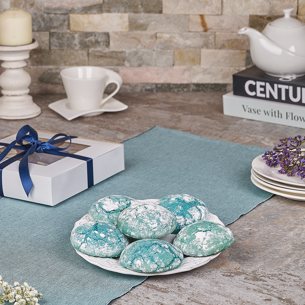 Hanukkah Blue Crinkle Cookies – how the gift is presented