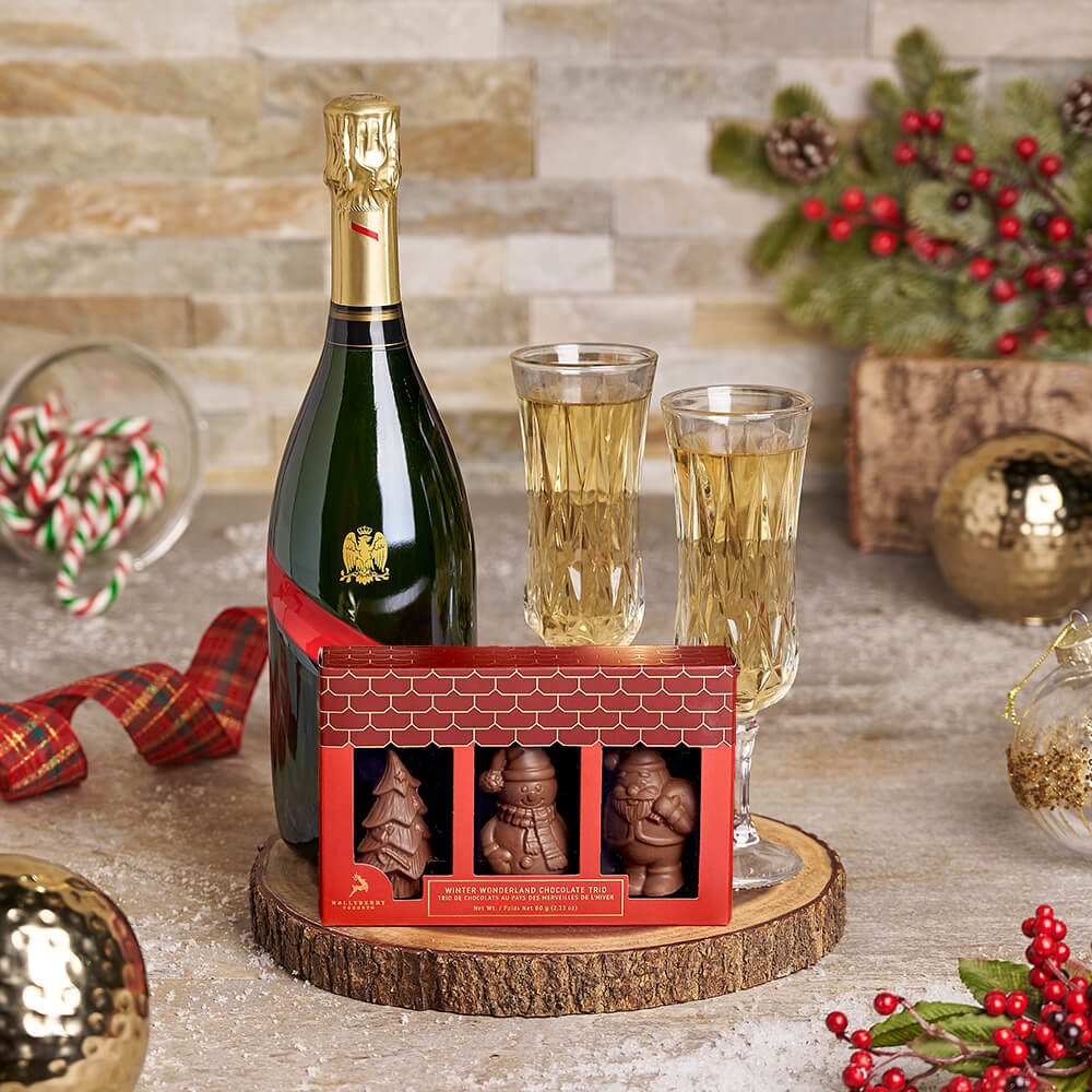 Sparkling Wine and Festive Flutes Set – how the gift is presented