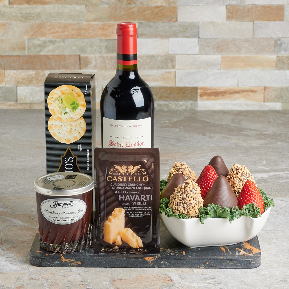 Valentine's Day Wine with Cheese – how the gift is presented
