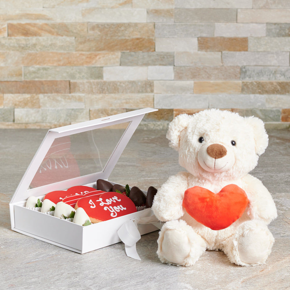 Valentine's Day Cookie and Strawberry Box – how the gift is presented