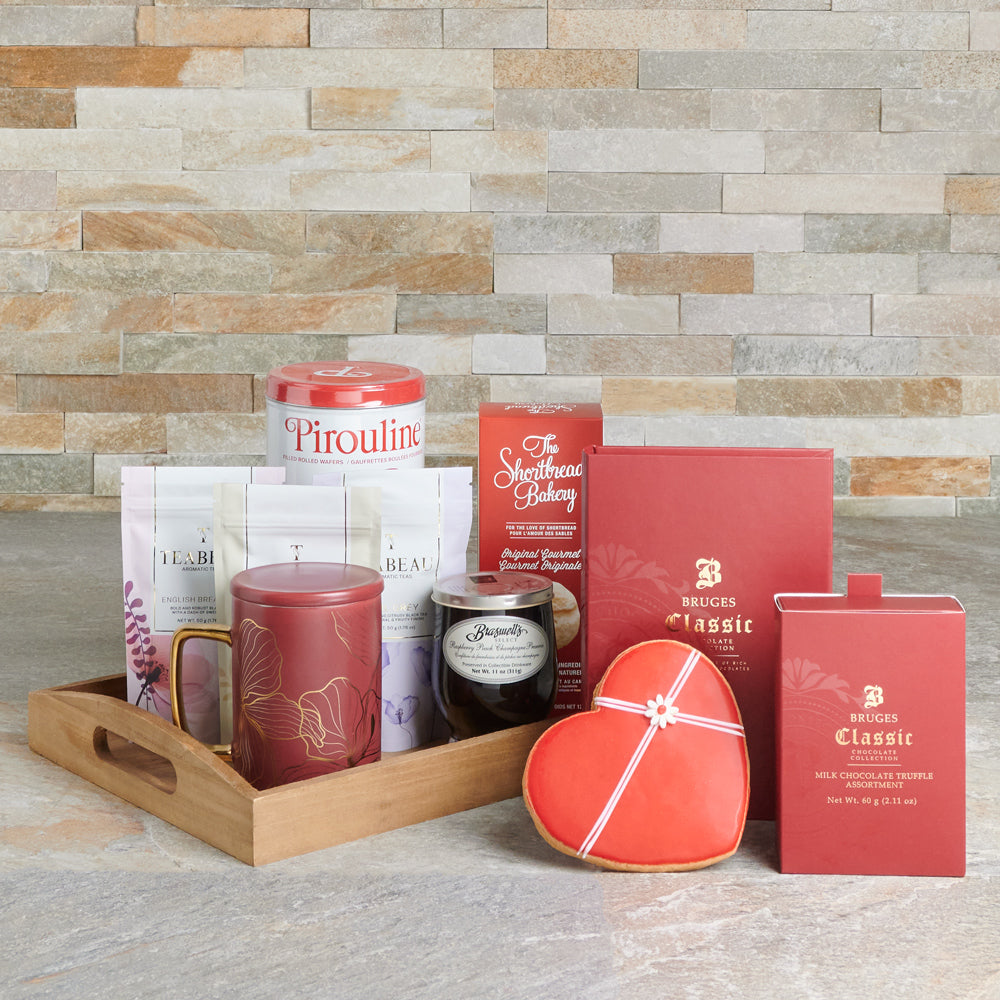 Classic Tea and Confection Basket – how the gift is presented