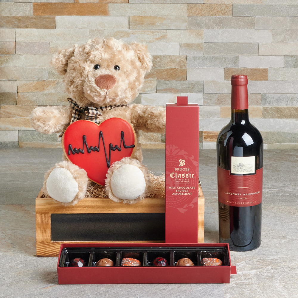 Valentine Red Wine Gift – how the gift is presented