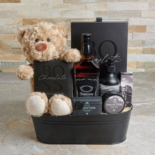 Romantic Night with Him Gift Basket, Valentine's Day gifts, liquor gifts, spa gifts