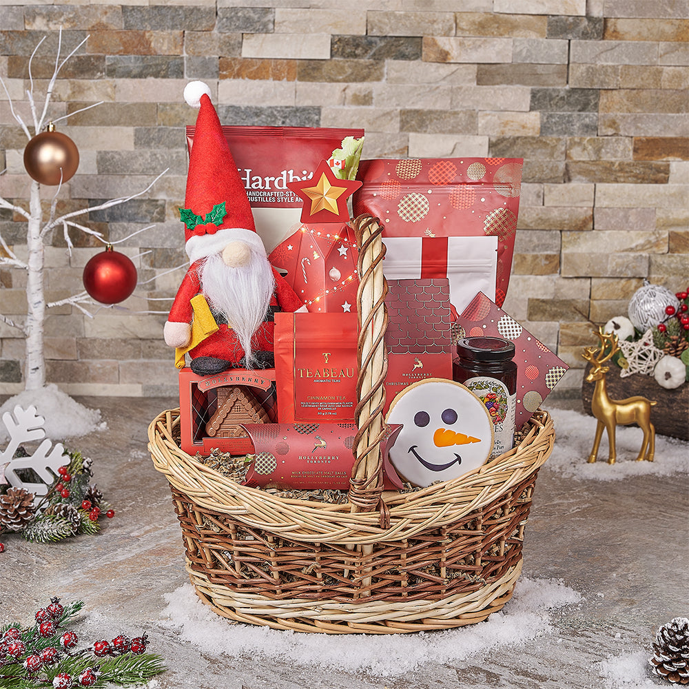Deluxe Assorted Chocolate and Gourmet Snack Gift Basket – how the gift is presented