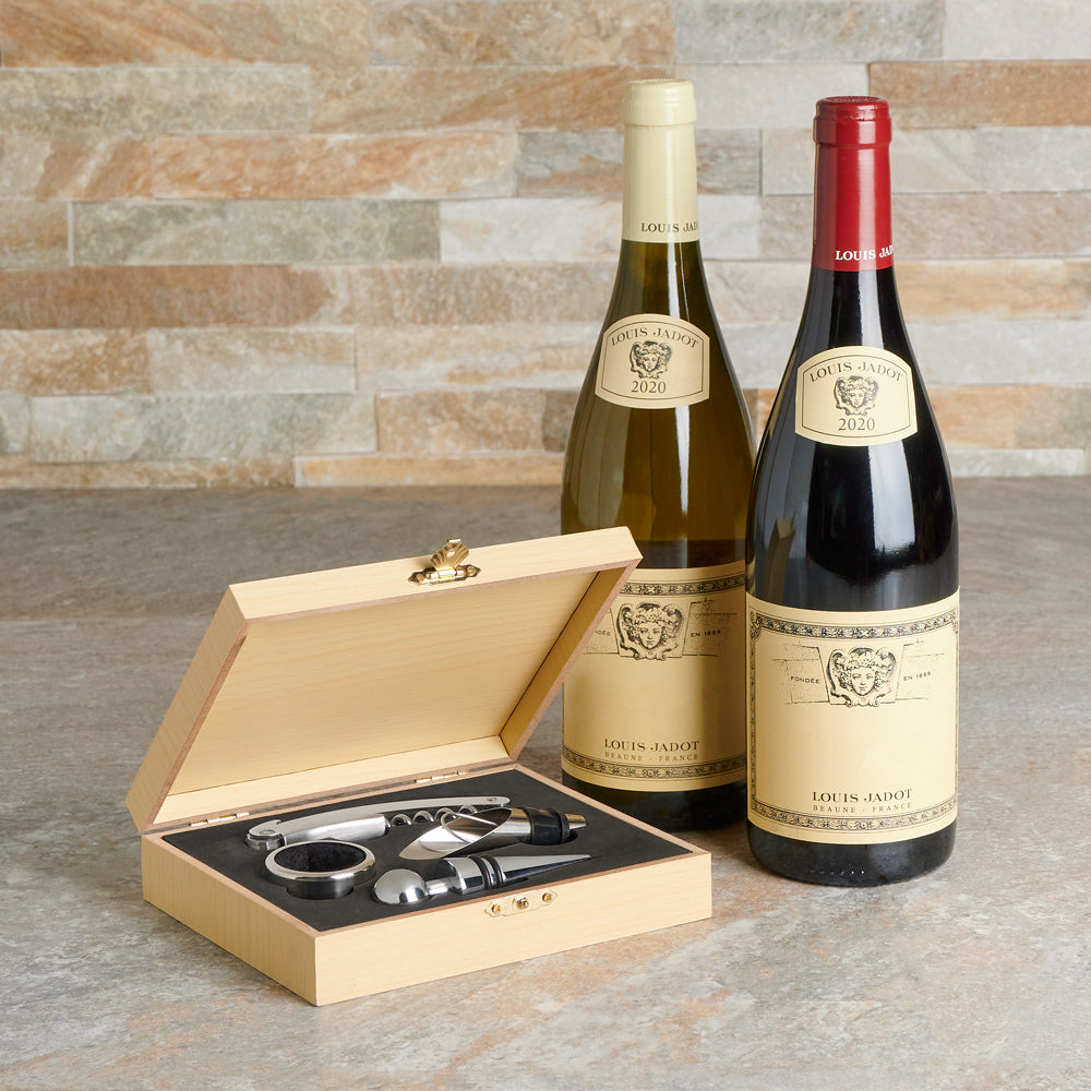 Wine Set with Stainless Accessories – how the gift is presented