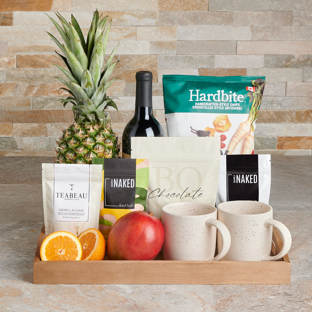 Red Wine Snack Basket – how the gift is presented