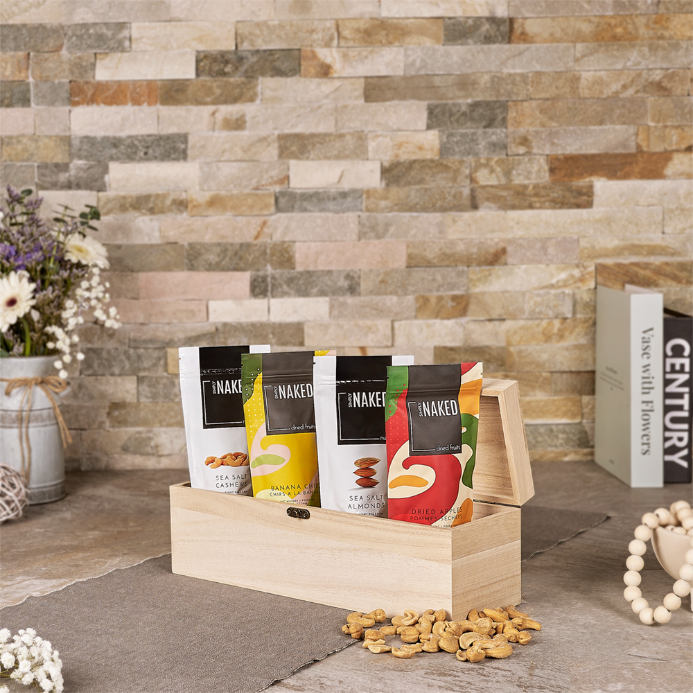 Just Gourmet Snacks Gift Basket, kosher gift, kosher, nuts gift, nuts, dried fruit gift, dried fruit