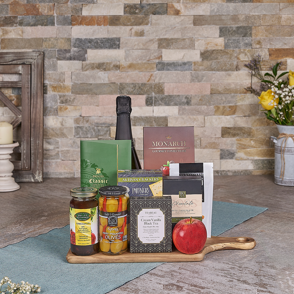 Kosher Champagne Gift Board, champagne gift, champagne, sparkling wine gift, sparkling wine, kosher gift, kosher, chocolate gift, chocolate, Canada delivery