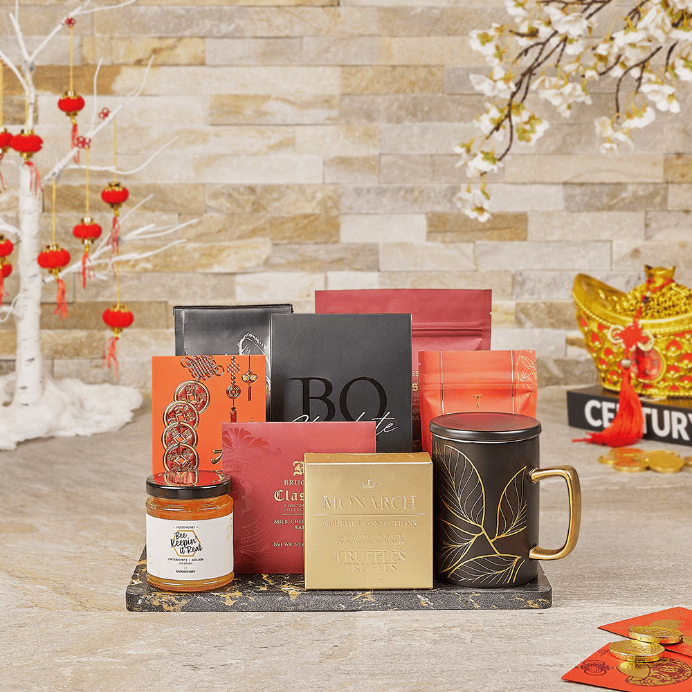 Lunar New Year Coffee Snack Tray – how the gift is presented