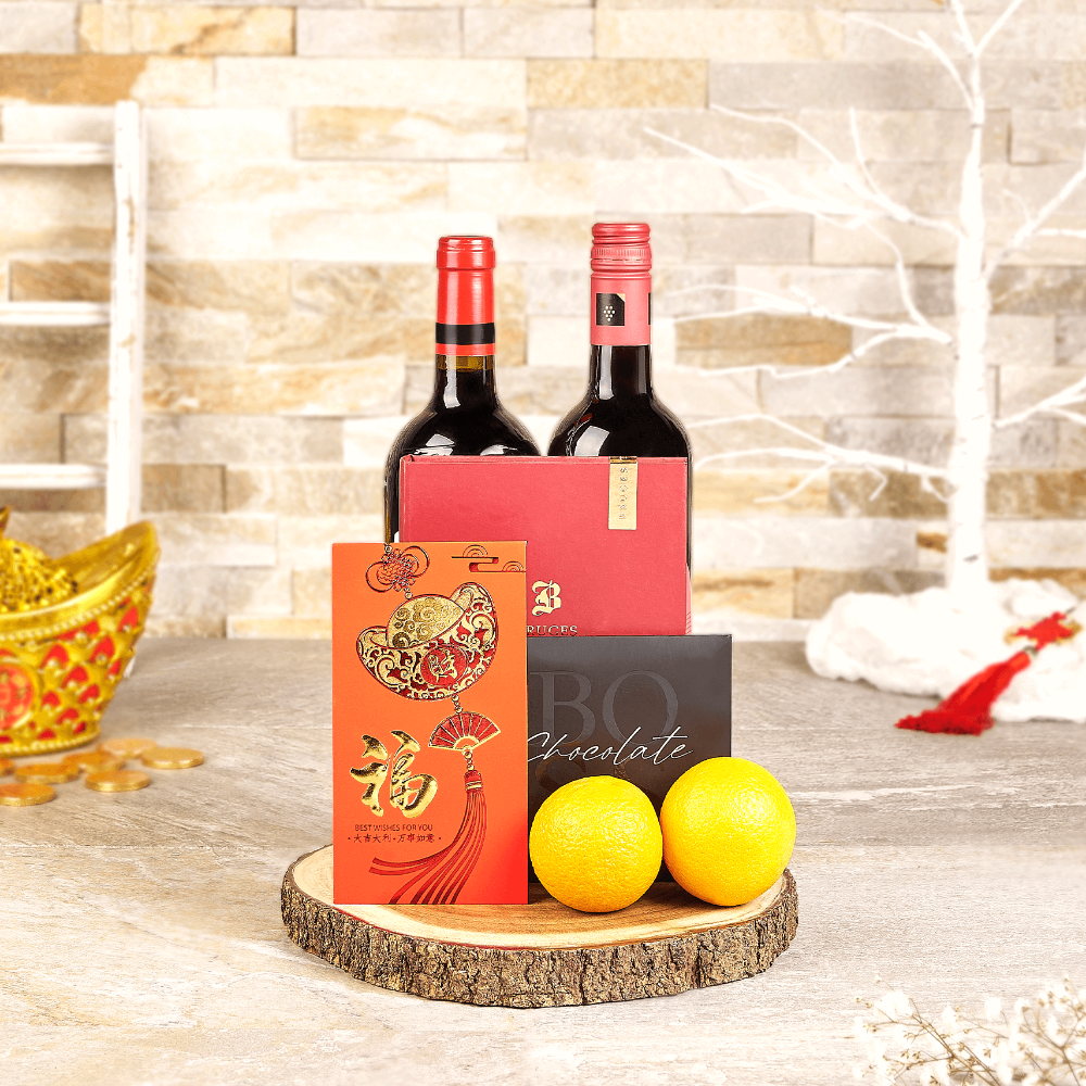 Lucky Wine Duo Gift, wine gift, wine, chinese new year gift, chinese new year, lunar new year gift, lunar new year, Canada delivery