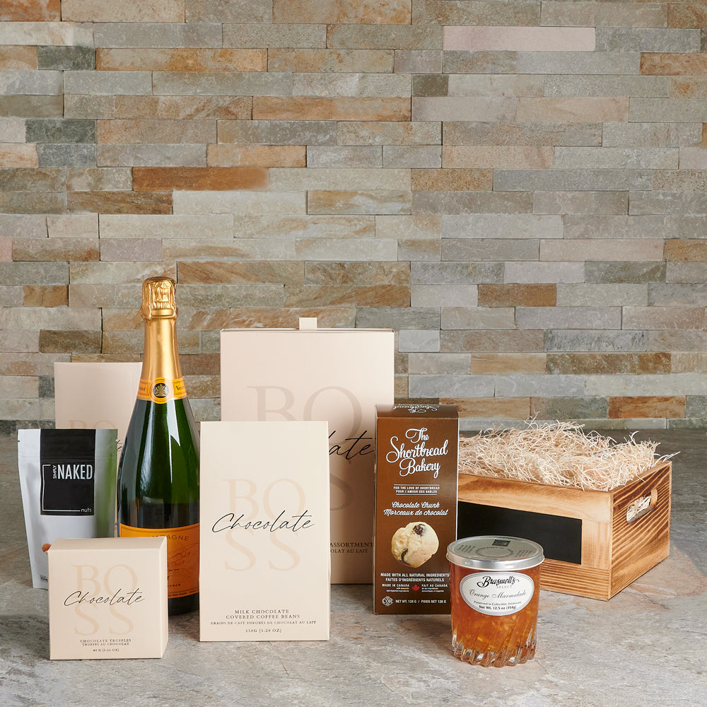 Sparkling Wine with Shortbread Cookies – how the gift is presented
