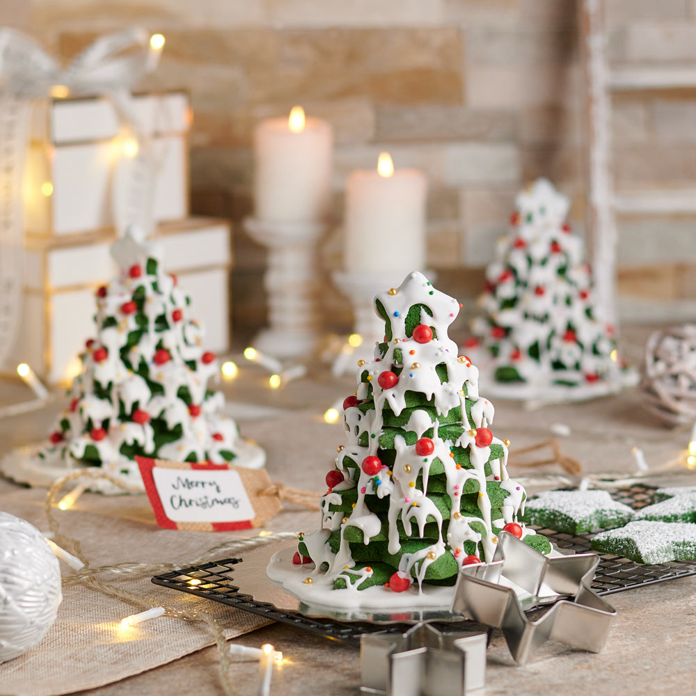 Christmas Tree Cookie Tower Treats – how the gift is presented