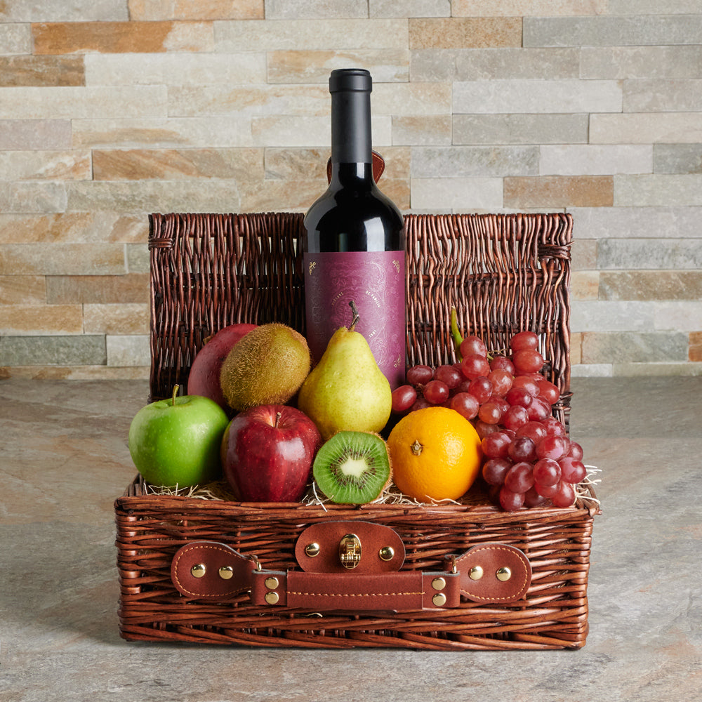 Autumn Harvest Wine Gift Basket – how the gift is presented